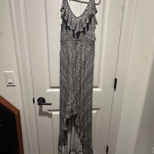 Express Black and White High Low Dress